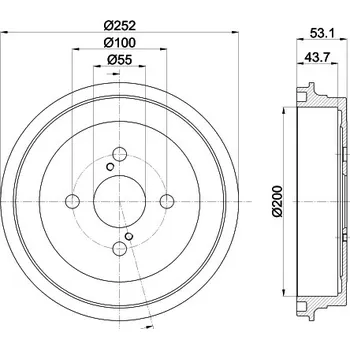 Brzdový buben Brzdový buben, , 4243152070, HELLA, 8DT 355 301-901