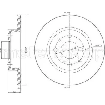 Brzdový kotouč Brzdový kotouč, , 21083501070, METELLI, 23-0205