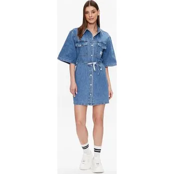 Dámské šaty Calvin Klein Jeans Džínové šaty J20J220666 Modrá Relaxed Fit XS