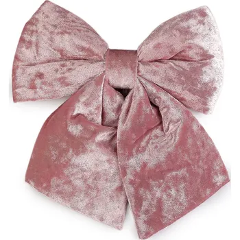 Vánoce Vánoční mašle sametová 21x24 cm, střední, 2 pudrová