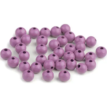 Dřevěné korálky Ø8 mm, střední, 85 (4) fialová lila