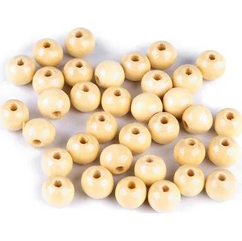 Šperk Dřevěné korálky Ø10 mm, střední, 1 přírodní sv.