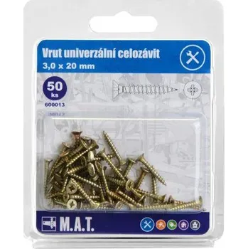 Vrut vrut un.celozávit 3,0x 20mm ZZ (50ks)