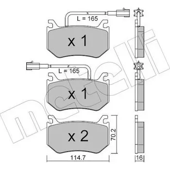Sada brzdových destiček, kotoučová brzda, , 68309144AA, 77367666, METELLI, 22-1102-0