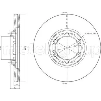 Brzdový kotouč Brzdový kotouč, , 569801, 8943619270, 8943619271, 8943724350, 94172376, 9941723761, 9943619271, METELLI, 23-0351