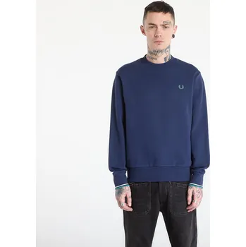 Pánská mikina Mikina FRED PERRY Crew Neck Sweatshirt Tnsbl/ Snwht/ Dpmt L