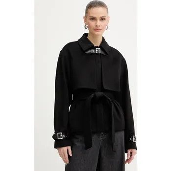 Dámský kabát Kabát s příměsí vlny Karl Lagerfeld B1W15004 černá 99X, vel. 38