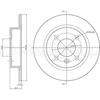Brzdový kotouč Brzdový kotouč, , 34300327, 34326165, 3450386, 34503862, METELLI, 23-0309