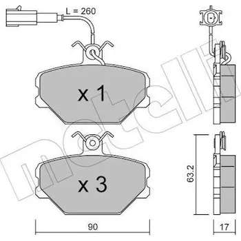 Brzdový systém Sada brzdových destiček, kotoučová brzda, , 5888781, 5892330, 71770951, 792558, 793120, 794079, 794870, 9943830, METELLI, 22-0059-0
