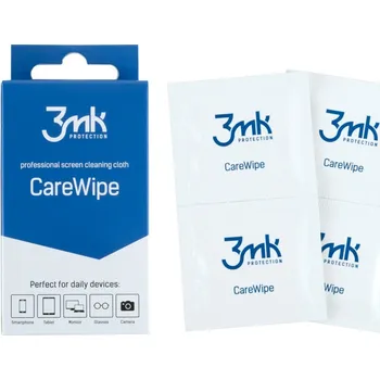 Tablet 3mk - utěrka na čištění obrazovky CareWipe (24 balení) - Smartphone/Tablet/Monitor/Brýle/Kamera, antistatická, s vůní - bílá