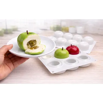 Forma na pečení Silicolove Silikonová forma na dezerty ve tvaru jablka 6x6cm