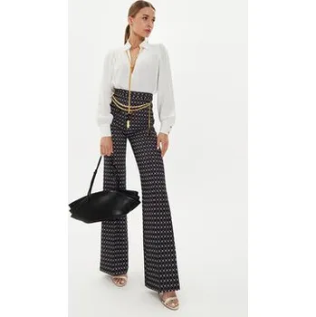 Dámské kalhoty Elisabetta Franchi Kalhoty z materiálu PA-S35-46E2-V470 Černá Regular Fit 44