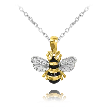 Náhrdelník Moonlit Stříbrný náhrdelník s přívěskem včelky