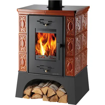 HAAS+SOHN Kachlová kamna EMPOLI, černá/kachle karamel (0332215640000)