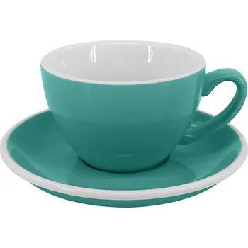 by inspire Cappuccino šálek s podšálkem Roma, 180 ml, tyrkysový