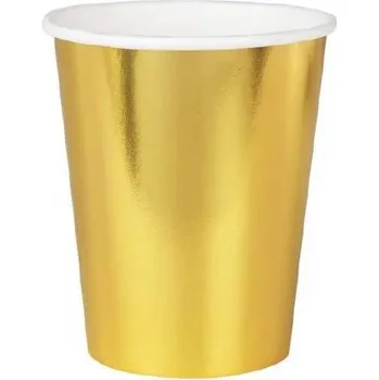 Přisada na vaření a pečení Papírové kelímky zlaté 220ml 6ks - Party Pal | Cukrářské potřeby