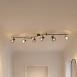 Stropní svítidlo Lindby Piena, černé, 6 světel, kov, 150 cm - Stínítka - Ø 9,3 cm, výška 7 cm; stříška - Ø 8 cm, výška 2,5 cm černá 6 x 10 W LED - Doprava zdarma