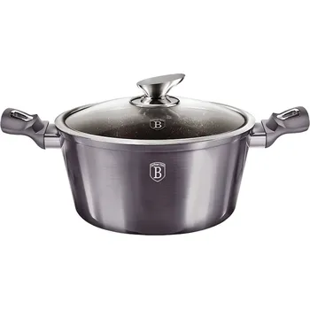 Nádobí BERLINGERHAUS Kastrol s poklicí s mramorovým povrchem 20 cm Carbon PRO Line BH-6892
