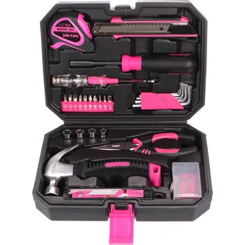 Sada nářadí LADY - sada nářadí HOME PINK, 66 dílů - SIXTOL