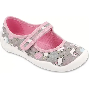 Dívčí bačkory BEFADO 114X567 dívčí balerínky šedé jednorožec 25 114X567_25