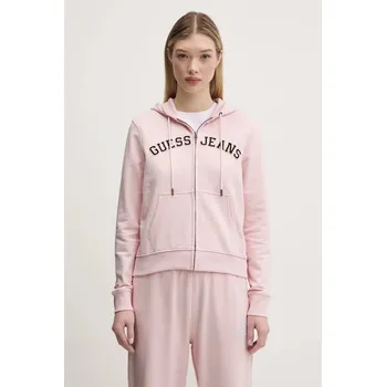 Dámská mikina Bavlněná mikina Guess Jeans W5RQ20.K68I4 růžová 03X, vel. XS