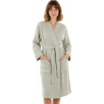 Dámský župan dámský mušelínový župan Dacca L Sage Green