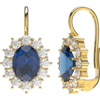Náušnice Couple, Velkolepé náušnice Diana s&nbsp;tmavě modrými zirkony, žluté zlato, náušnice, 585-52-3-0502.0Z00.0.00.102