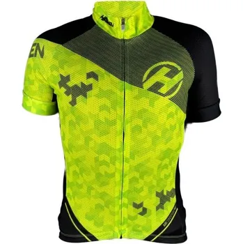 Cyklistika Dětský cyklistický dres HAVEN SINGLETRAIL KID NEO 140 Reflexní neon, Černá