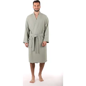 Pánský župan pánský mušelínový župan Dacca XL Sage Green