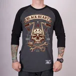 Pánské Triko BLACK HEART CHOPPER SKULL RG Barva: šedá, Velikost: XL