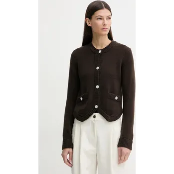 Dámský svetr Kašmírový kardigan ZADIG&VOLTAIRE KWCA01641 hnědá 89X, vel. S