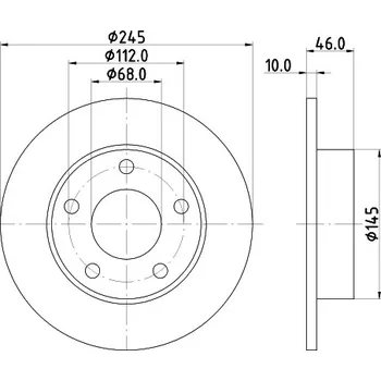 Brzdový kotouč Brzdový kotouč, , 443615601B, 4D0615601A, HELLA, 8DD 355 101-381