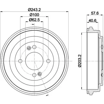 Brzdový buben Brzdový buben, , 584111G000, HELLA, 8DT 355 301-881