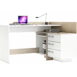 IdeaNabytek Psací stůl rohový THALES 484881 dub/bílá