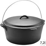 Perfect Home 12015 Litinový hrnec s poklicí, 31,2 cm, 7,2 L, černý