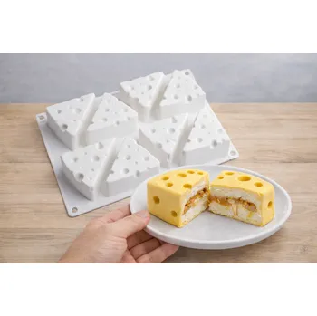 Nádoba na pečení Silicolove velká silikonová forma na dezerty ve tvaru sýru 4x8cm