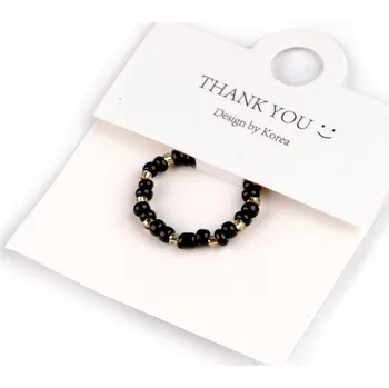 Náramek Prsten pružný z korálků, malé, 8 černá