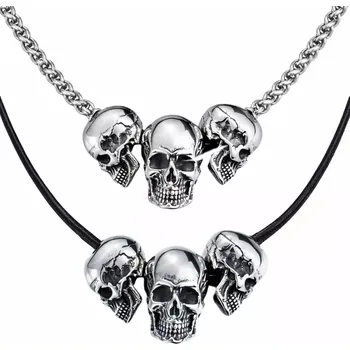 Přívěsek Náhrdelník z chirurgické oceli – Tři Lebky - Model Pouze 3 ks přívěsků, bez náhrdelníku / řetízku