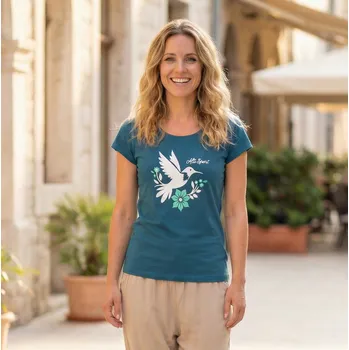 Dámské tričko Dámské triko s krátkým rukávem ALTISPORT ALW192122 PETROLEJOVÁ L