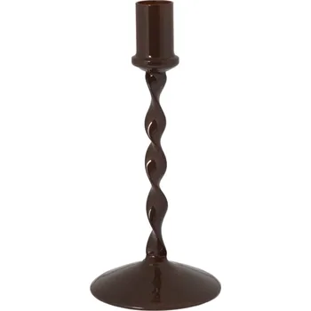 Svícen Storefactory Skleněný svícen Eneby Brown 20 cm