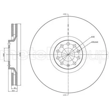 Brzdový systém Brzdový kotouč, , 8D0615301AD, 8D0615301K, 8D0615301M, 8E0615301AD, METELLI, 23-0705C