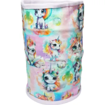 Čepice Dívčí nákrčník duhový jednorožec KEV 2024-125