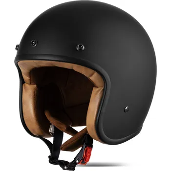 Helma na motorku TXR Otevřená helma na motorku Spirit černá matná S (Stylová otevřená přilba v retro designu, nízká hmotnost přibližně 1000 g)