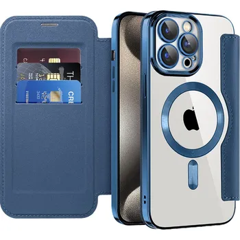 Pouzdro na mobilní telefon Techsuit - Flipové pouzdro SmartMag Book - iPhone 15 Pro Max - modré