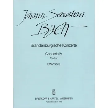 J.S. Bach: Brandenburg Concerto No. 4 in G major BWV 1049 (noty, partitura)