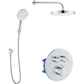 Vodovodní baterie kielle Termostatická baterie pod omítku, pro 2 spotřebiče, s příslušenstvím a tělesem, chrom - 20627SPT40