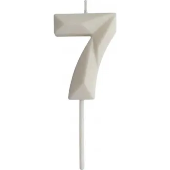 Dortová svíčka Dortisimo Svíčka s elegantním motivem číslo 7 bílá
