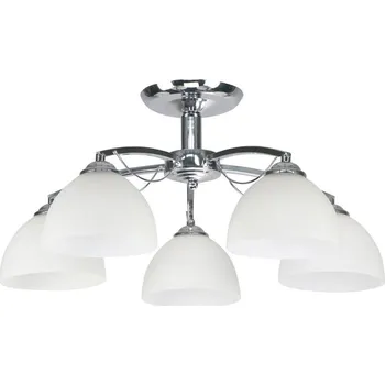 Stropní lampa Filona Chrome 5x40 E27 bílé stínidlo