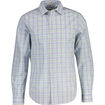 Pánské oblečení KOŠILE GANT REG POPLIN MULTI CHECK SHIRT LAVENDER BLUE