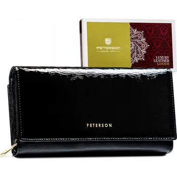 Peněženka Prostorná, kožená dámská peněženka s RFID systémem Barva: Černá